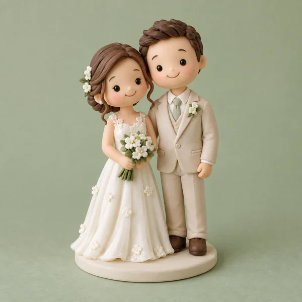 Casal de noivos em biscuit — imagem ilustrativa