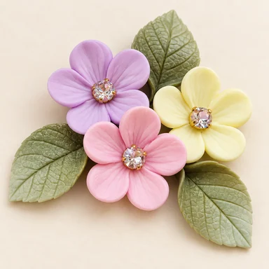 Flores coloridas em biscuit — imagem ilustrativa